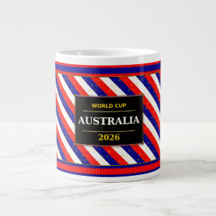Australia Football Fan Flag Colors Stripe Pattern  Large Coffee Mug