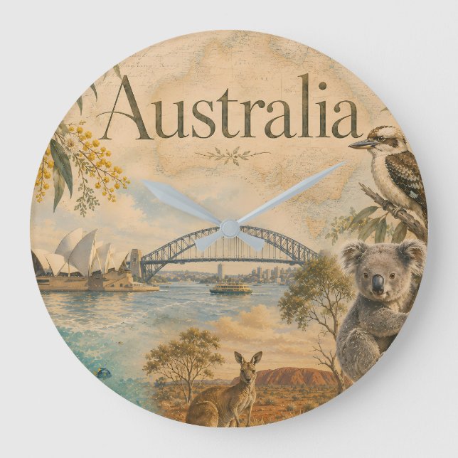 Australia  for lovers of Australia  Large Clock (Front)