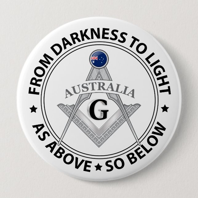 Australia freemasonry sign 10 cm round badge (Front)