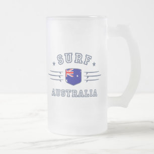 Australia Frosted Glass Beer Mug