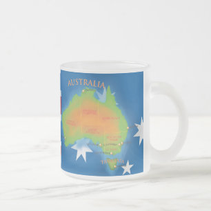 Australia Frosted Glass Coffee Mug