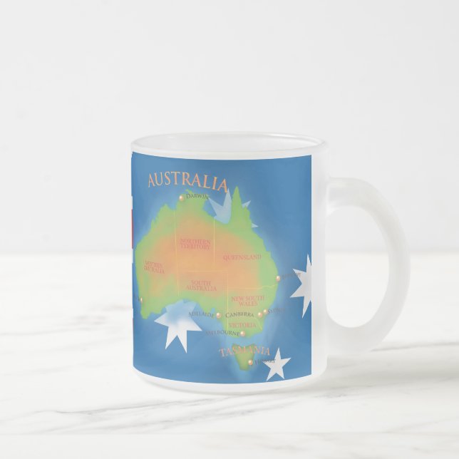 Australia Frosted Glass Coffee Mug (Right)