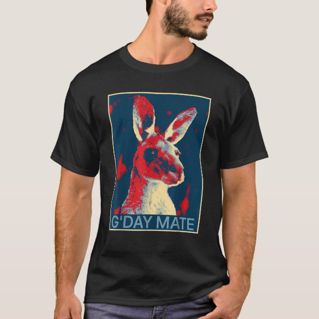Australia G Day Mate Funny Kangaroo Australian Sym T-Shirt (Front)