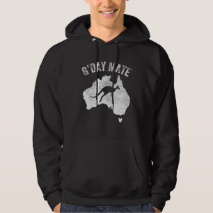 Australia G Day Mate   Kangaroo Australian Symbol Hoodie