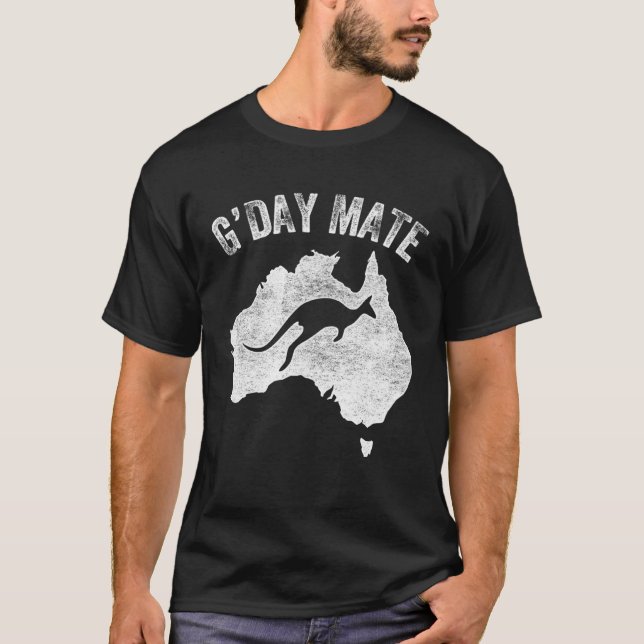 Australia G Day Mate   Kangaroo Australian Symbol T-Shirt (Front)