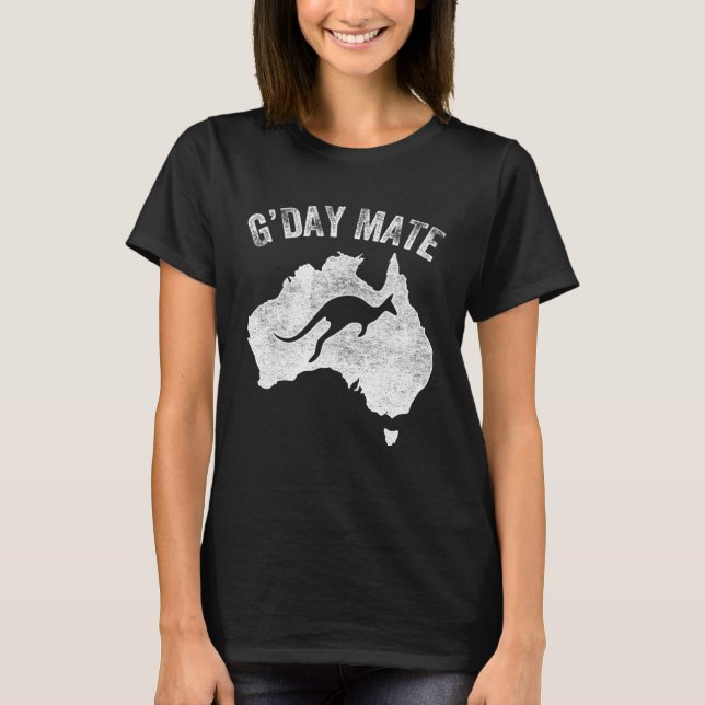 Australia G Day Mate   Kangaroo Australian Symbol T-Shirt (Front)