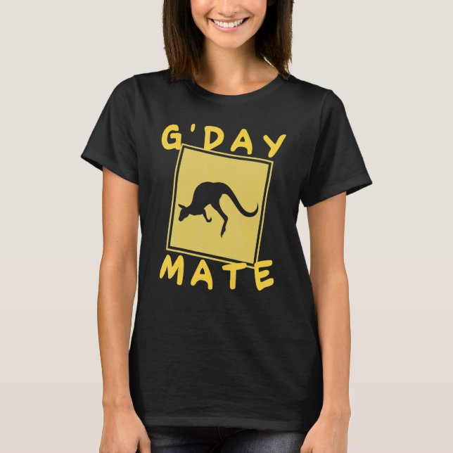 Australia G Day Mate Zoo Animal   Aussie Kangaroo T-Shirt (Front)