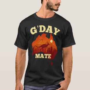 Australia G'Day Mate   Australian Flag Aussie Map T-Shirt