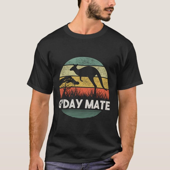 Australia G'Day Mate Shirt Funny Kangaroo Australi (Front)