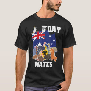 Australia G'Day Mates Funny Animals Flag Souvenir T-Shirt