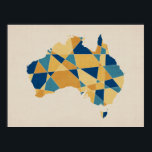 Australia Geometric Retro Map Poster<br><div class="desc">A geometric map of Australia art print in retro colours</div>
