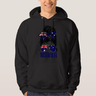 Australia Girl Messy Hair Bun Australian Girl Fan' Hoodie