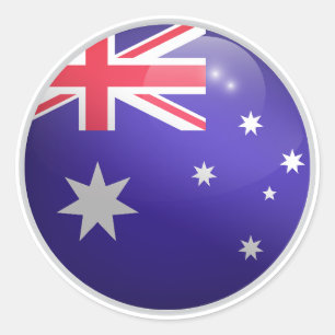 Australia Glossy Circle Flag Classic Round Sticker