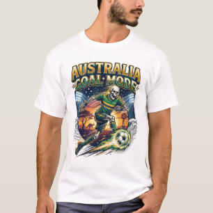 Australia Goal Mode Skeleton Striker Nations Stree T-Shirt