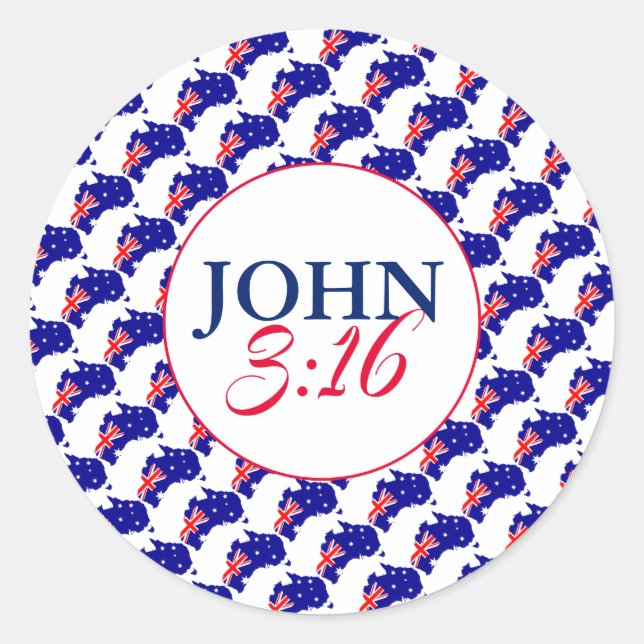 AUSTRALIA God So Loved The World John 3:16 Classic Round Sticker (Front)