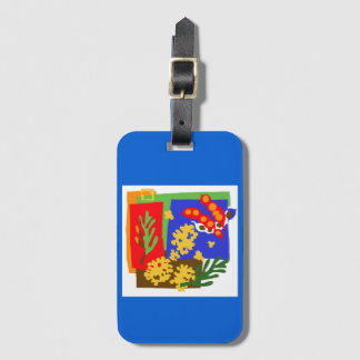 Australia - Golden WATTLE & seed pods - Blue Luggage Tag