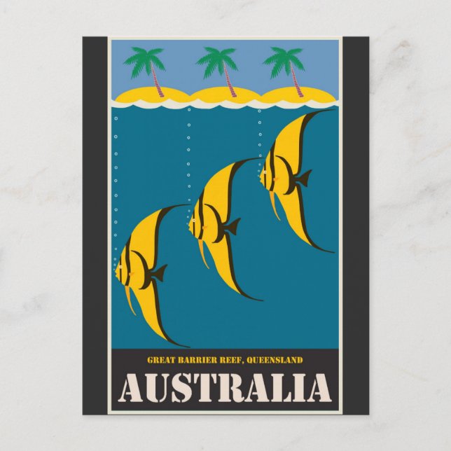 Australia Great Barrier Reef Vintage Travel Postcard (Front)