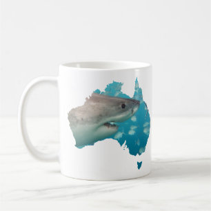 Australia Great White Shark Country Shape Coffee Mug