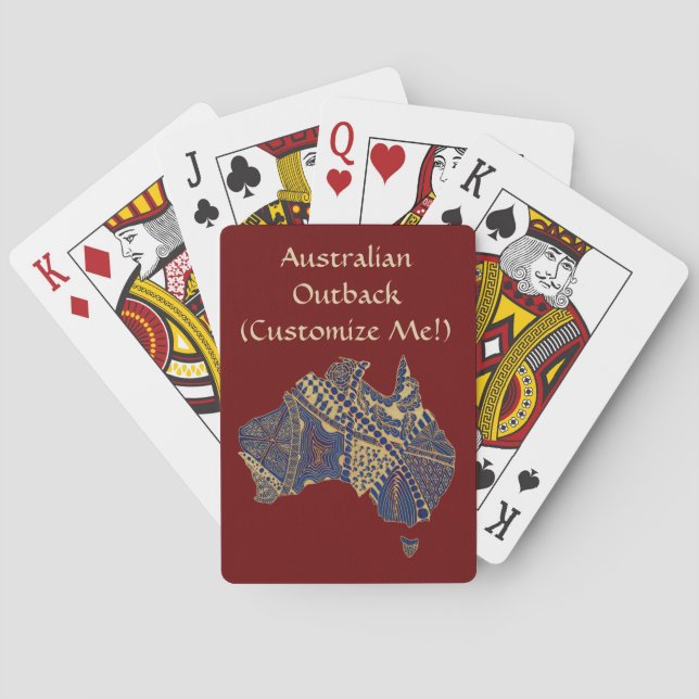 Australia Hand Drawn Decorative Doodle Map Playing Cards (Back)