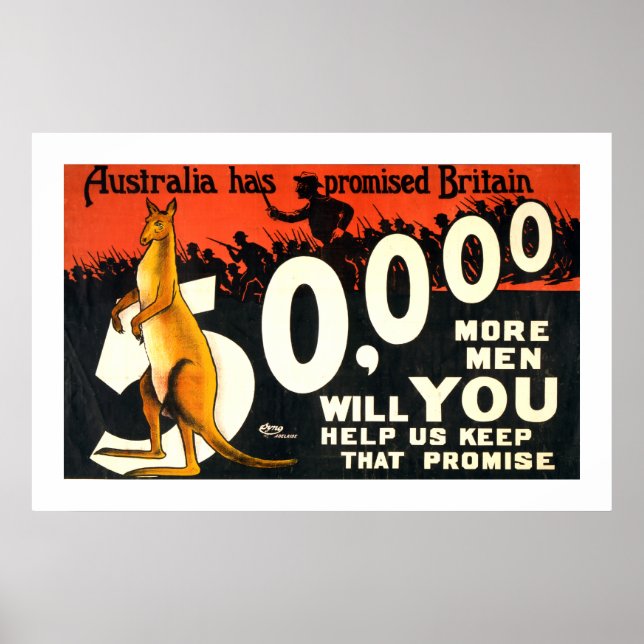 Australia Has Promised Britain (white) Poster (Front)