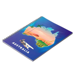 Australia Holiday travel poster Notebook