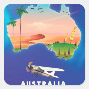 Australia Holiday travel poster Square Sticker