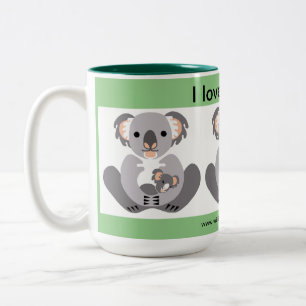 Australia - I love  KOALAS  - Marsupial - Nature Two-Tone Coffee Mug