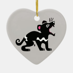 Australia - I love Tasmanian DEVILS - Wildlife Ceramic Tree Decoration