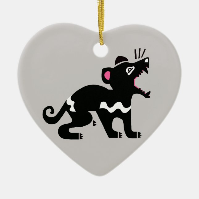 Australia - I love Tasmanian DEVILS - Wildlife Ceramic Tree Decoration (Front)