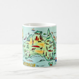 Australia Illustrated Map Coffee Mug