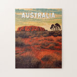 Australia Illustration Travel Art Vintage Jigsaw Puzzle<br><div class="desc">Australia vector artwork design. Australia,  a vast and diverse destination,  offers everything from iconic landmarks like the Sydney Opera House and Great Barrier Reef to breathtaking national parks and stunning coastlines.</div>