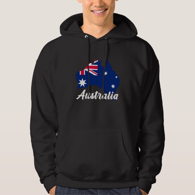 Australia In My DNA Pride Flag and Map Men Women K Hoodie (Front)