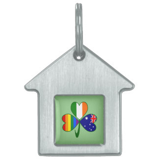Australia Ireland Gay Pride Shamrock Pet ID Tag