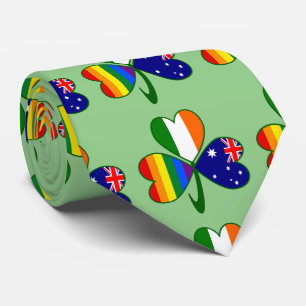 Australia Ireland Gay Pride Shamrock Tie