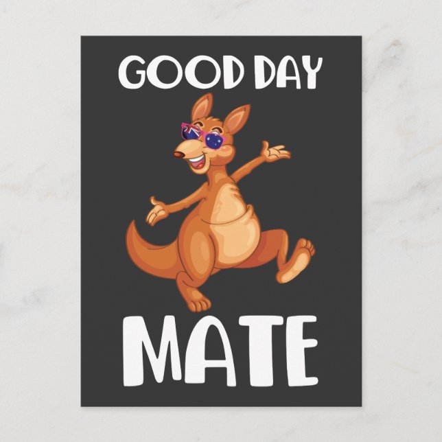 Australia Kangaroo Animal Australian Flag Aussie Postcard (Front)