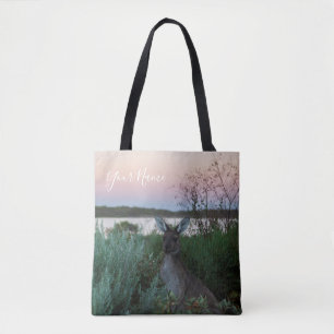 Australia Kangaroo Animal Wildlife Sunset Nature Tote Bag