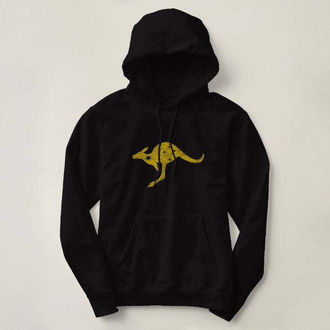 AUSTRALIA KANGAROO AUSSIE ROO FLAG ROUNDEL SPORTS  HOODIE (Design Front)