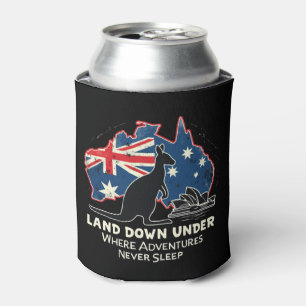 Australia Kangaroo Aussies Land Down Under Can Cooler
