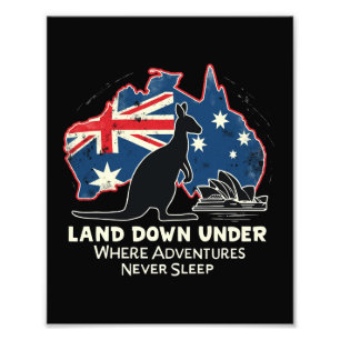 Australia Kangaroo Aussies Land Down Under Photo Print