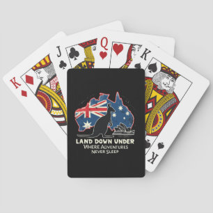 Australia Kangaroo Aussies Land Down Under Playing Cards