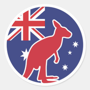Australia Kangaroo Australian National Animal Flag Classic Round Sticker