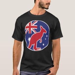 Australia Kangaroo Australian National Animal Flag T-Shirt