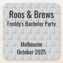 Australia Kangaroo Bachelor Party Coasters