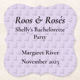 Australia Kangaroo Bachelorette Party Design Paper Coaster