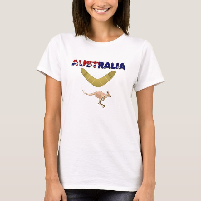 Australia Kangaroo Boomerang Womens T-Shirt (Front)