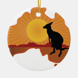Australia Kangaroo Ceramic Tree Decoration