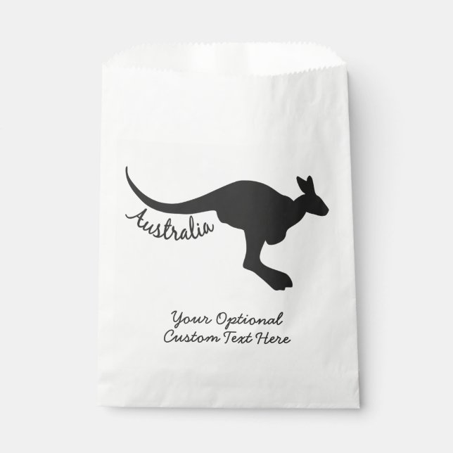 Australia Kangaroo custom text Favour Bags (Front)