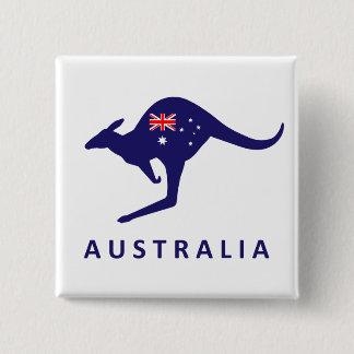AUSTRALIA KANGAROO FLAG 15 CM SQUARE BADGE