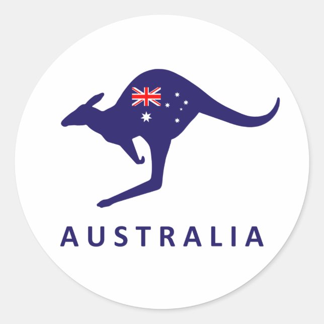 AUSTRALIA KANGAROO FLAG STICKERS (Front)