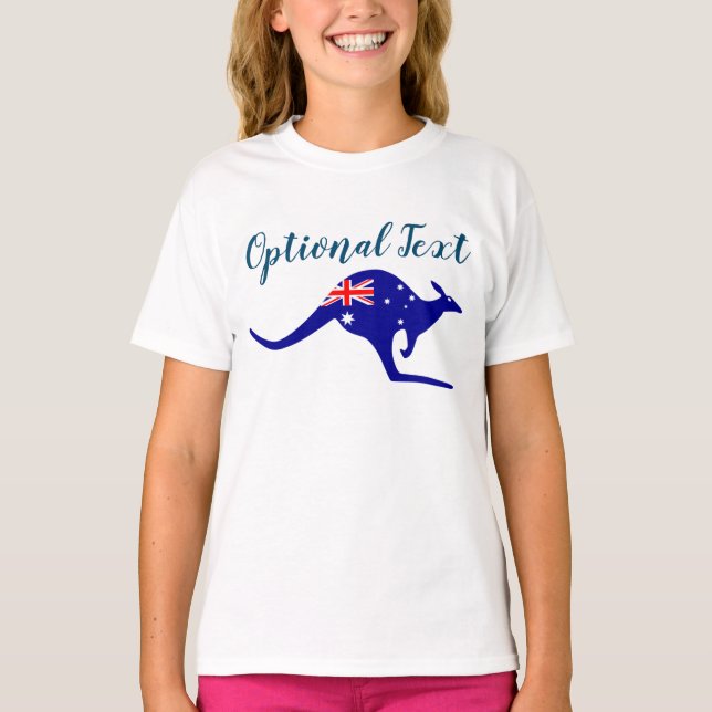 Australia Kangaroo & Flag T-Shirt (Front)